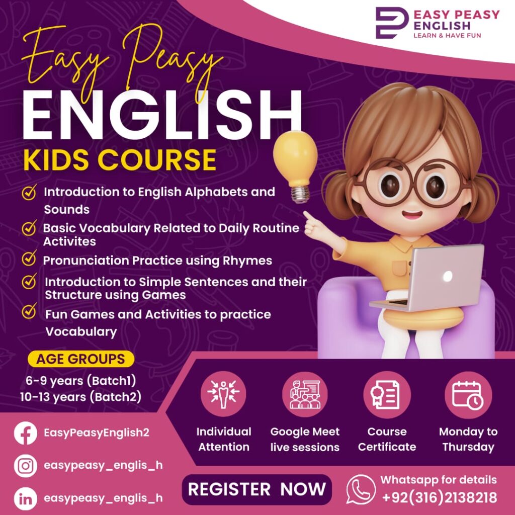 english language course for kids